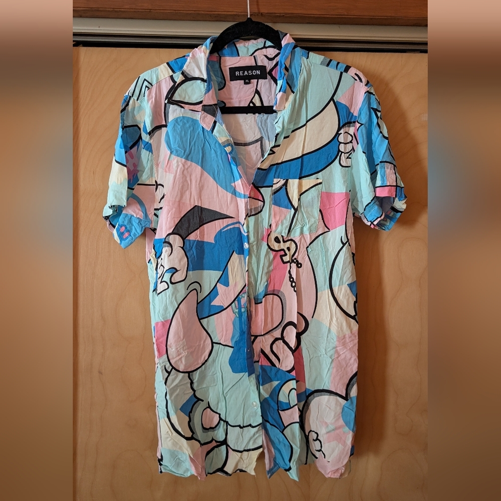 Reason Vibrant Abstract Men's Shirt